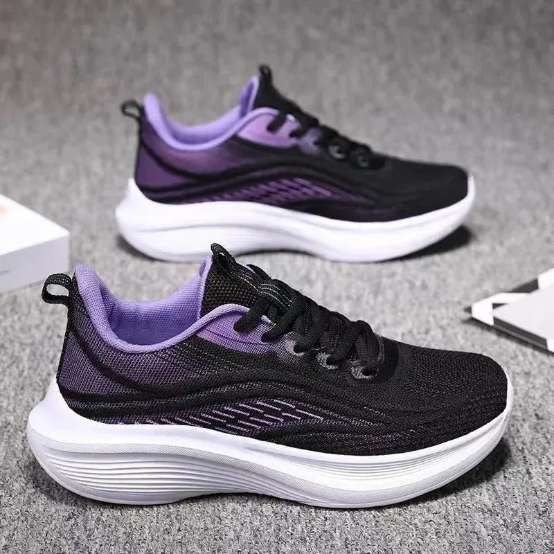 2025 Spring New Ultra-light Running Shoes Sports Women's Shoes Mesh Non-slip Breathable Soft-soled Lightweight Casual Shoes