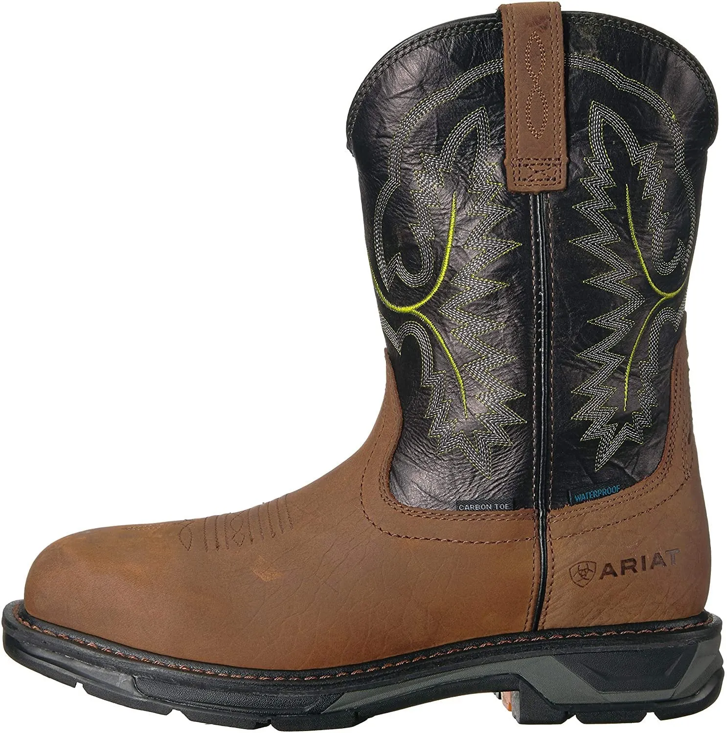 Ariat Men's WorkHog XT Waterproof Carbon Toe Work Boot, Tumbled Bark/Dark Forest