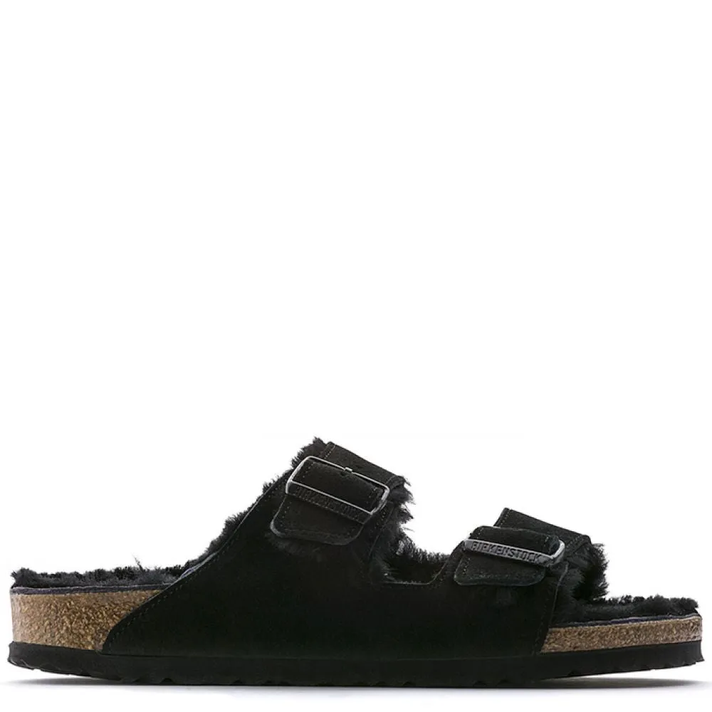 Birkenstock Women's Arizona Shearling in Black (Narrow Width)