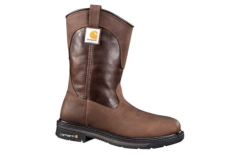 Carhartt Boots, 11-Inch Square Steel Toe Wellington Boot, CMP1218, Dk Brown Oil Tanned