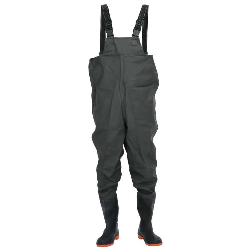 Chest Waders with Boots Dark Green Size 40