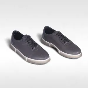 Comfortable men's sports shoes- genuine leathe / Made in Türkiye - Gray -8896