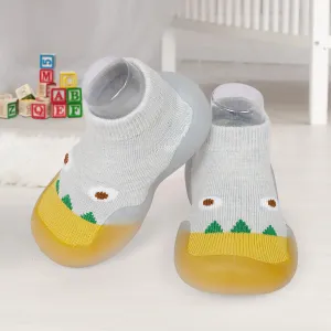 Cute Eye Anti-Skid Slip-On Rubber Sole Shoes - Grey, Yellow