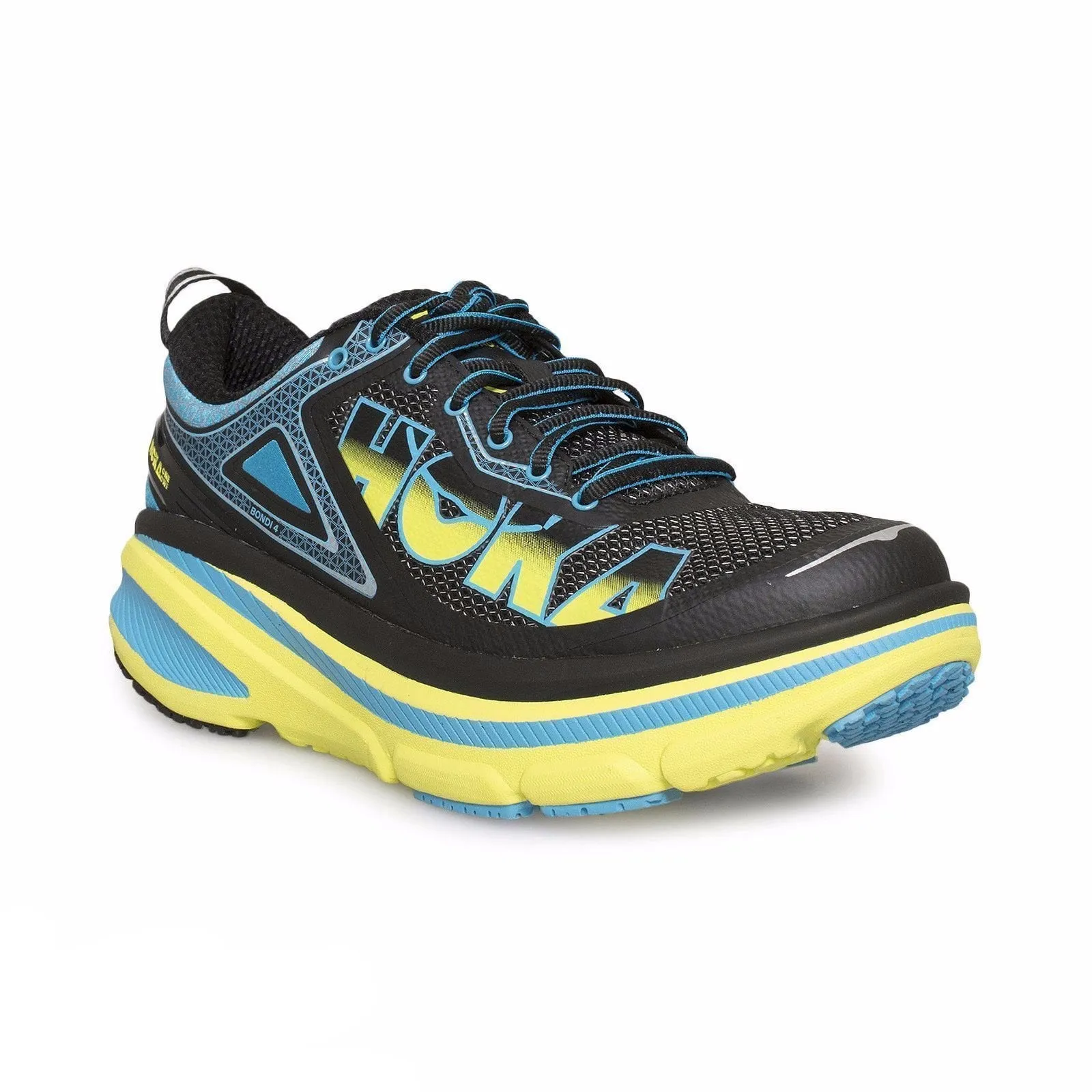 Hoka One One Bondi 4 Black / Cyan Running Shoes