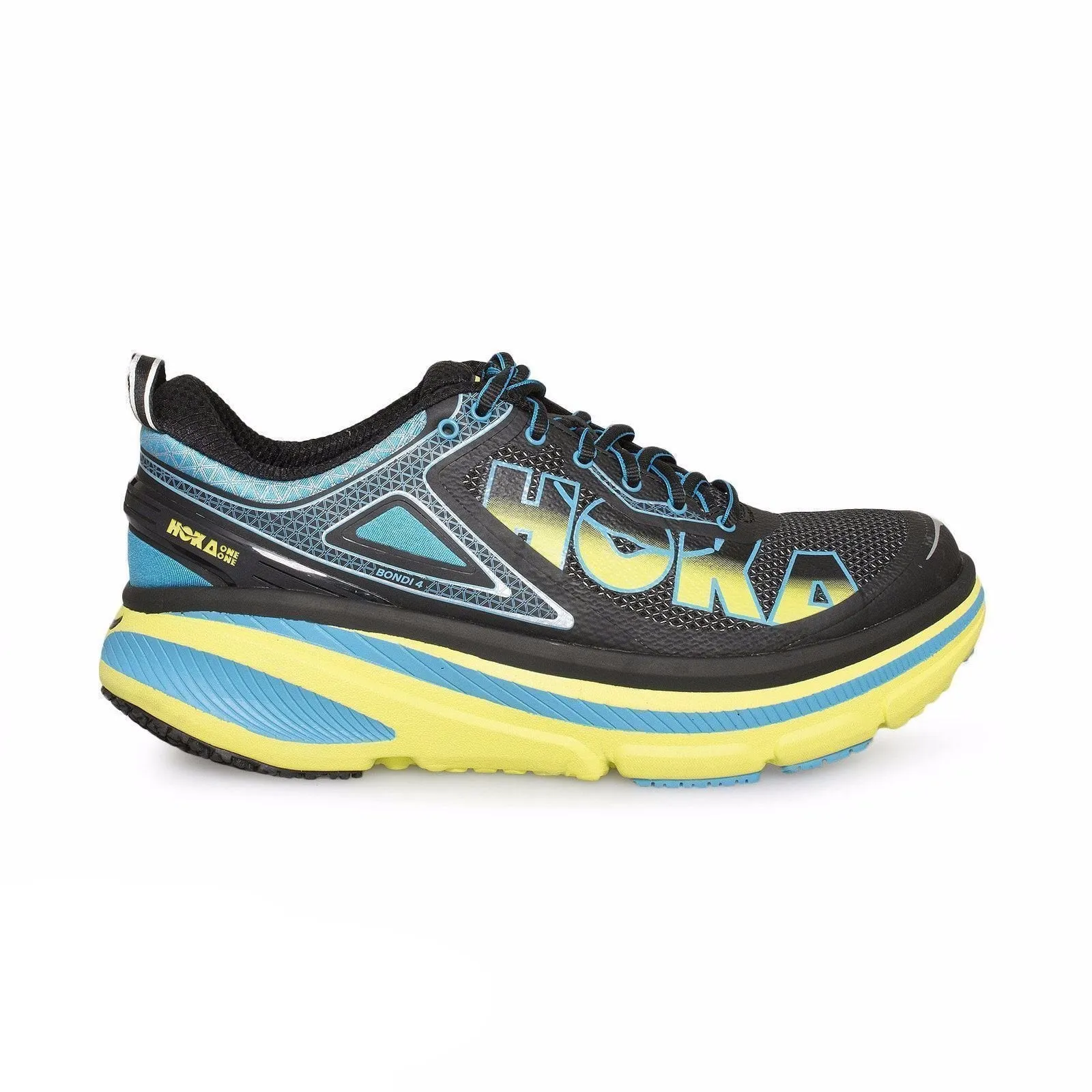 Hoka One One Bondi 4 Black / Cyan Running Shoes