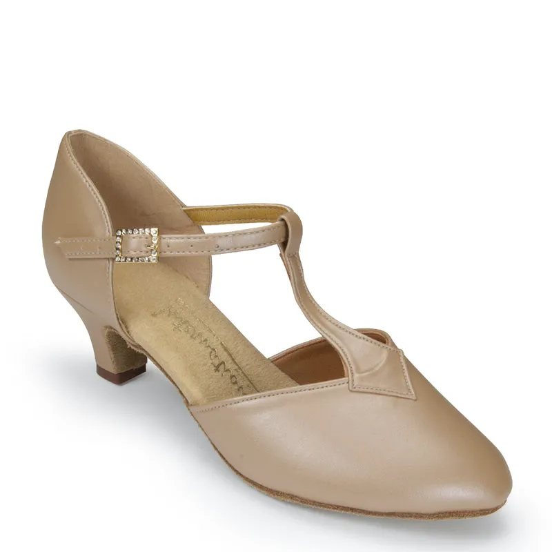 International Dance Shoes, Karen, Tan Leather, 1.5” Junior Heel