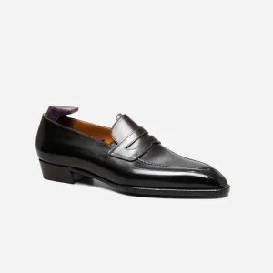 Italian Black Loafer Leather Shoes by Italian Vega®