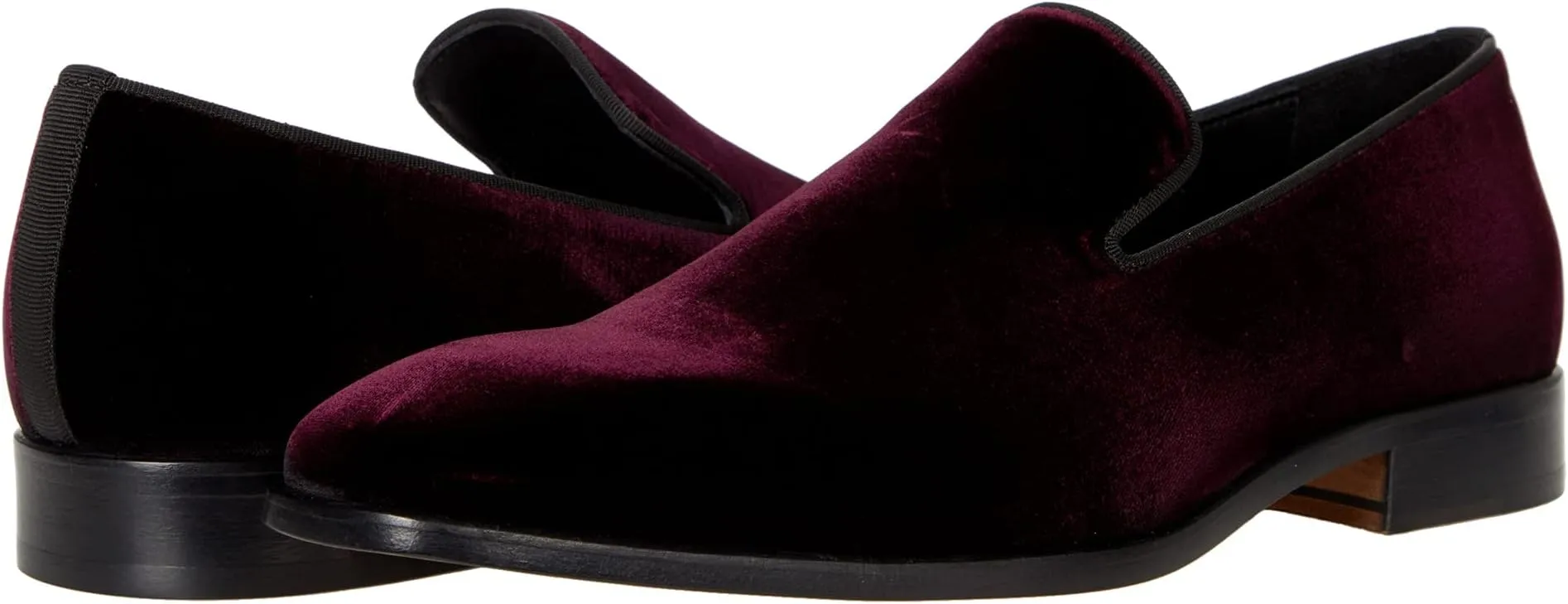 Italian Velvet Slip-On Loafers Massimo Matteo, Burgundy