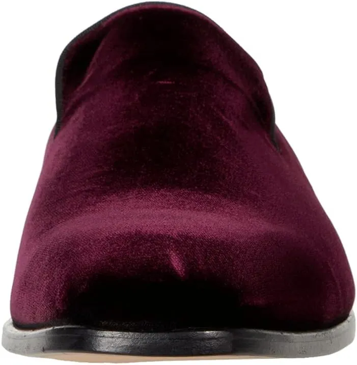 Italian Velvet Slip-On Loafers Massimo Matteo, Burgundy