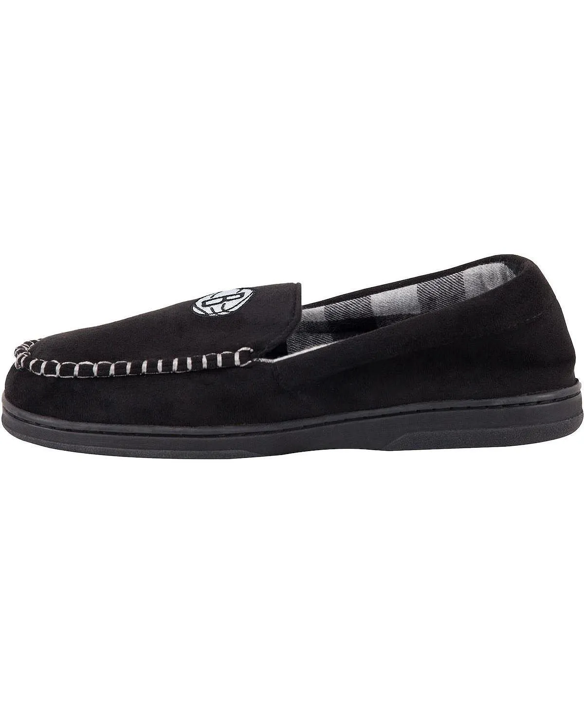 Men's flannel moccasin slippers brooklyn nets team logo FOCO, black