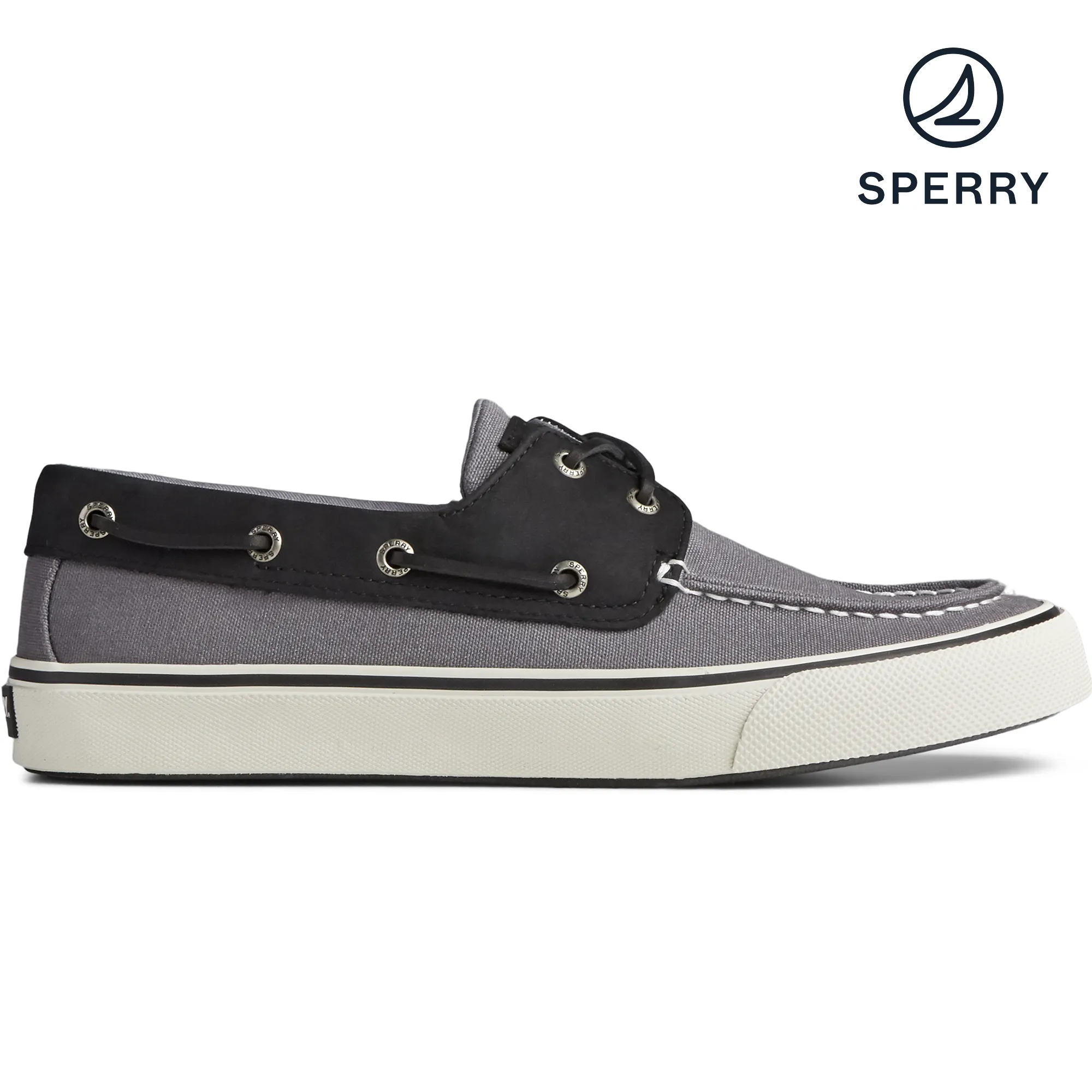 Men's Sperry, Bahama II Gray/Black Sneaker (STS23052)