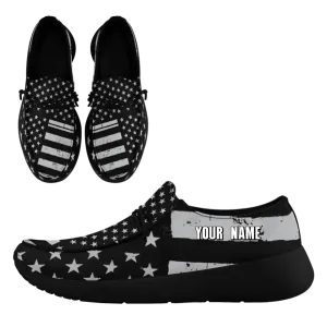 Personalized  America Flag Sneakers, Custom Patriotic Loafer Shoes,  Canvas Slip On Shoes,
FN018-24020303-6b