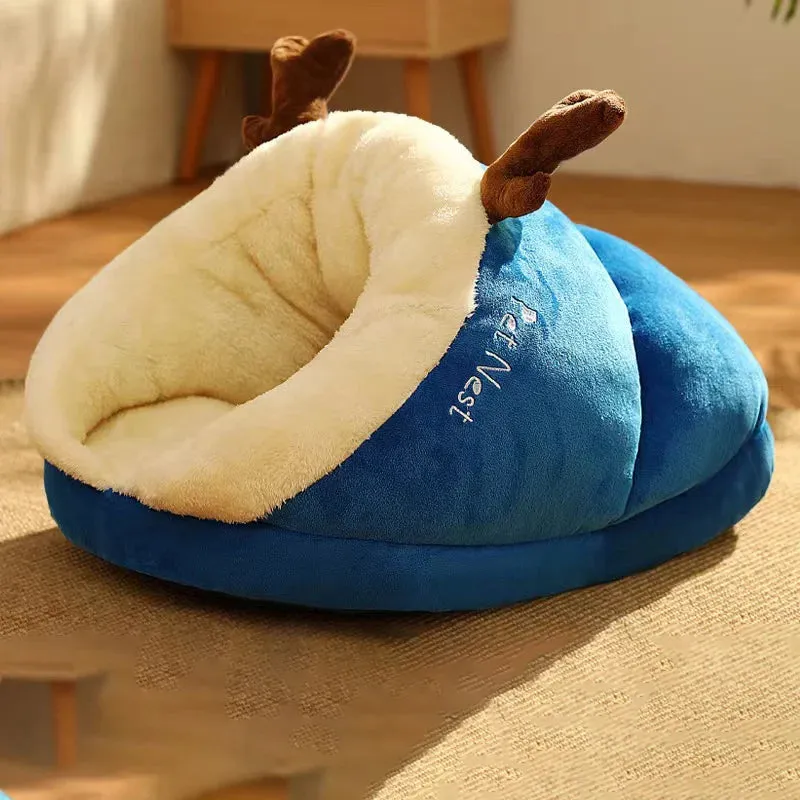 Small Dog Kennel Bed Breathable Dog House Cute Slippers Shaped Dog Bed Cat Sleep Bag Foldable Washable Pet House