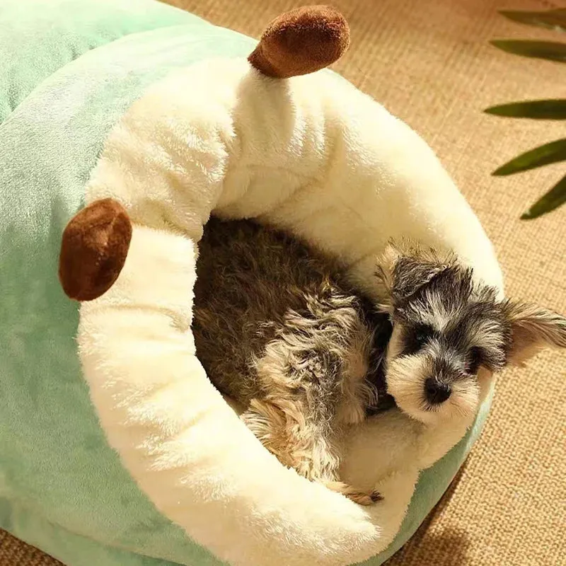 Small Dog Kennel Bed Breathable Dog House Cute Slippers Shaped Dog Bed Cat Sleep Bag Foldable Washable Pet House