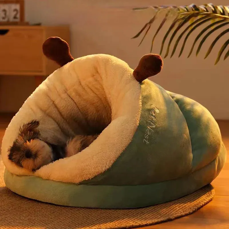 Small Dog Kennel Bed Breathable Dog House Cute Slippers Shaped Dog Bed Cat Sleep Bag Foldable Washable Pet House