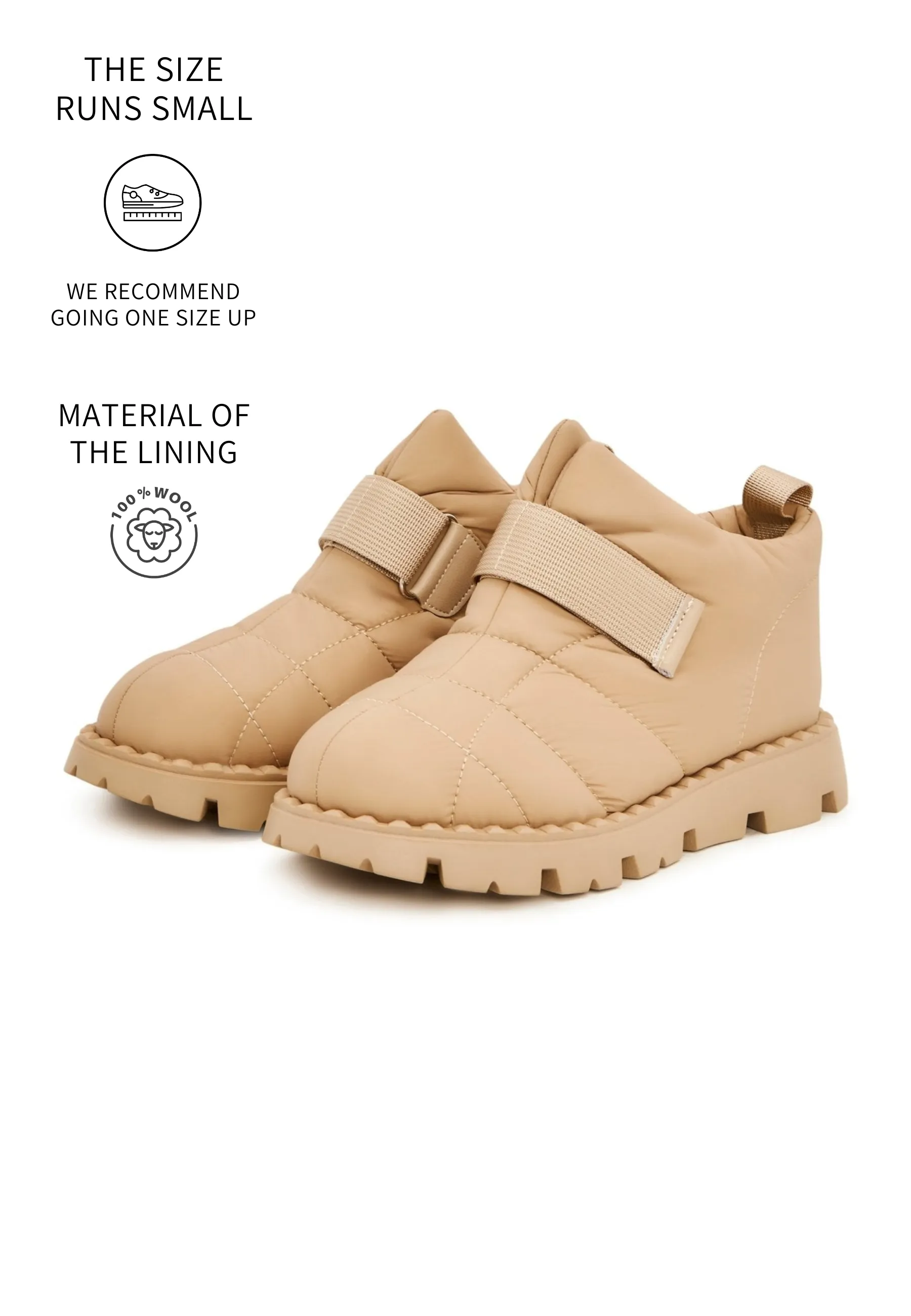 Suede Wool-Lined Winter Boots - Beige