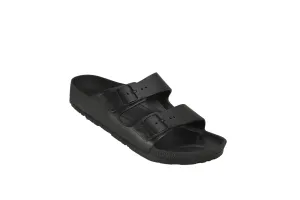 Tecs Mens Two Band Black Sandals Shoes