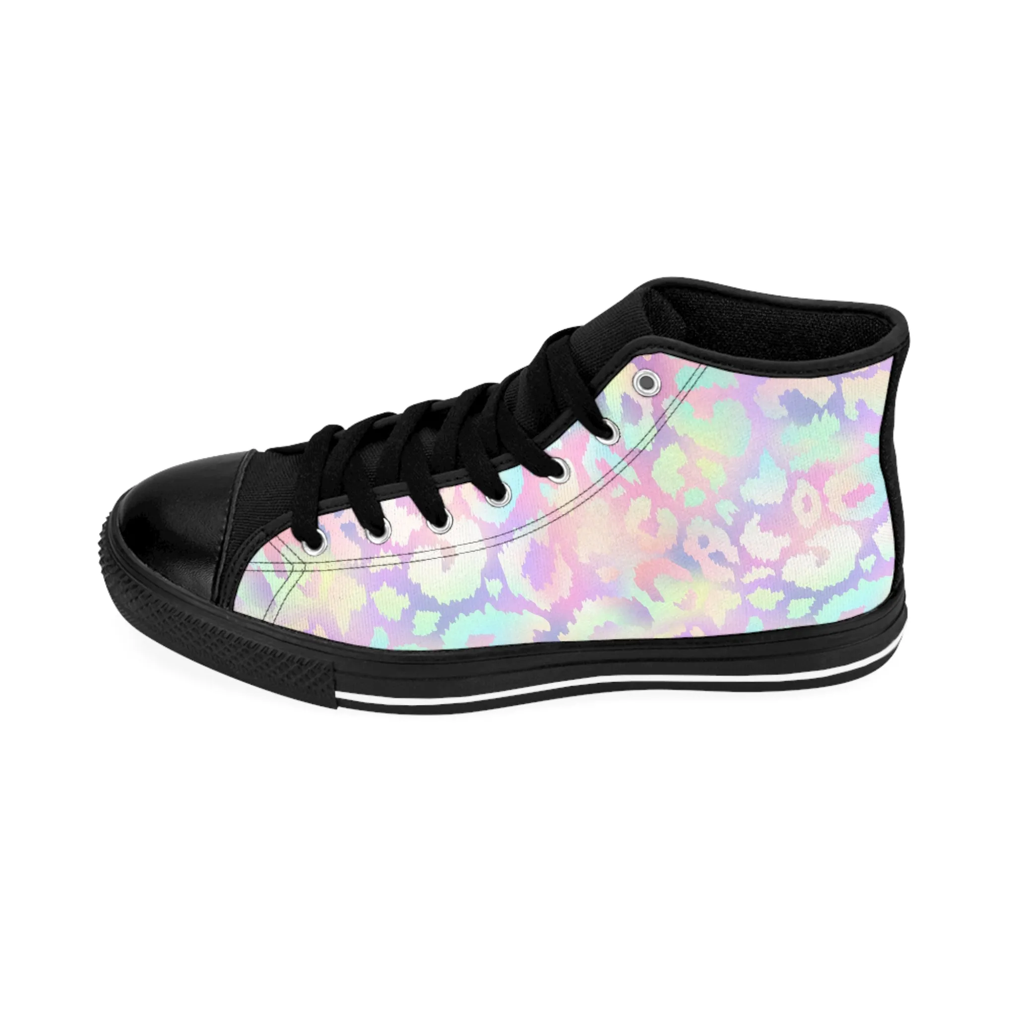 Trendy Holographic Leopard Pattern Men's Classic Sneakers