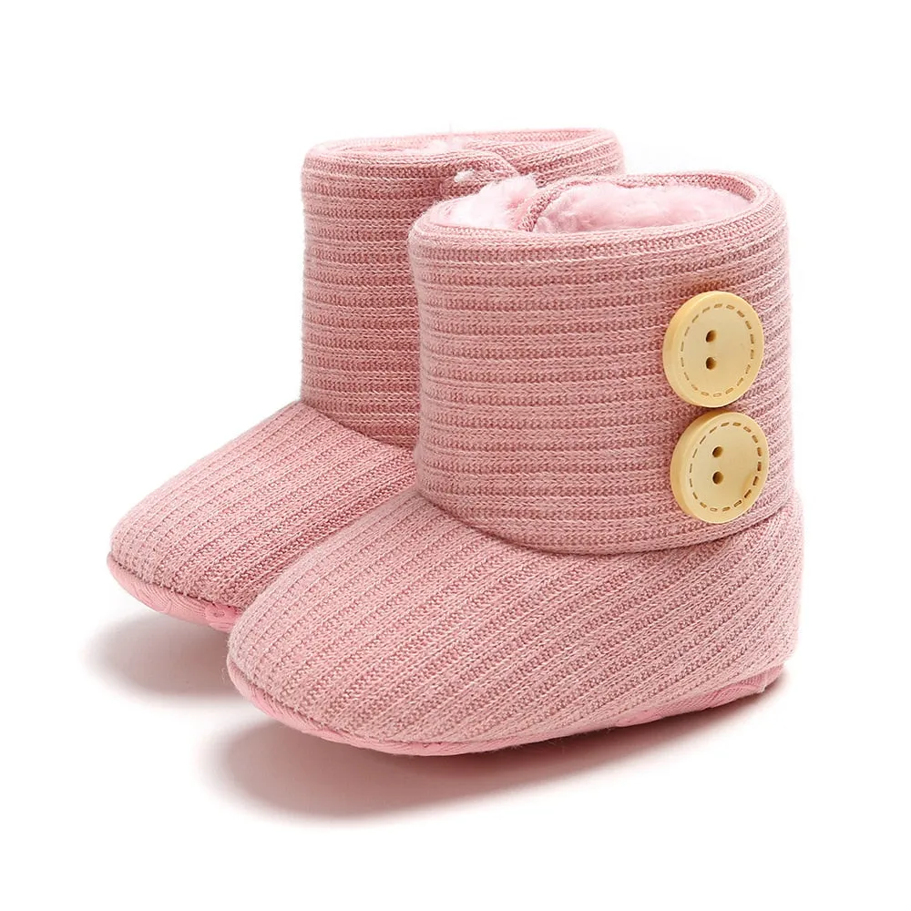 Winter Flower Design Cute Boots For Kids