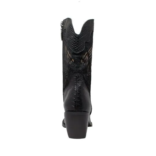 Women's 11" Laser Eagle Boot Black Leather Boots