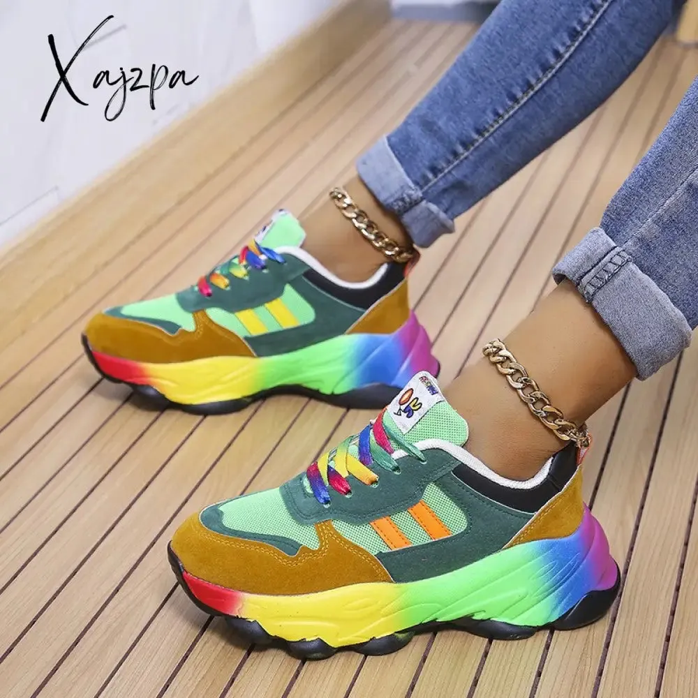 Xajzpa - Casual Patchwork Round Comfortable Sport Shoes